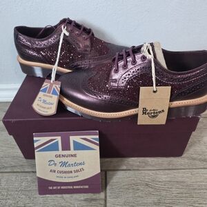 Dr. Martens Metallic Burgundy Oxfords